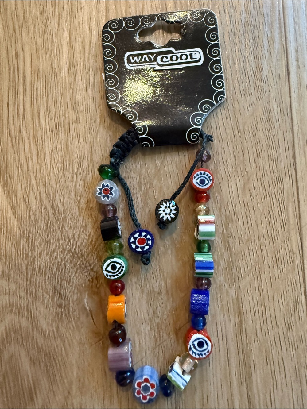 Adjustable Multicolor Glass Bead Bracelet